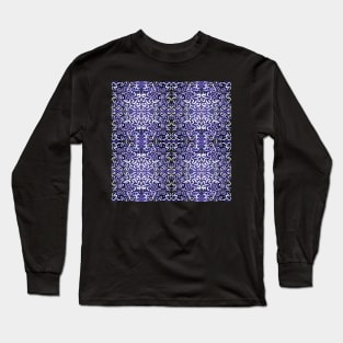 white swirls and dots on purple, pattern Long Sleeve T-Shirt